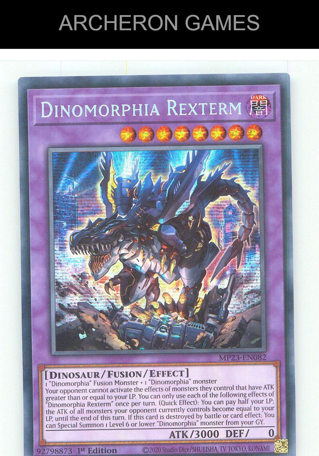 Dinomorphia Rexterm Prismatic Secret Rare YUGIOH Card 1st Edition