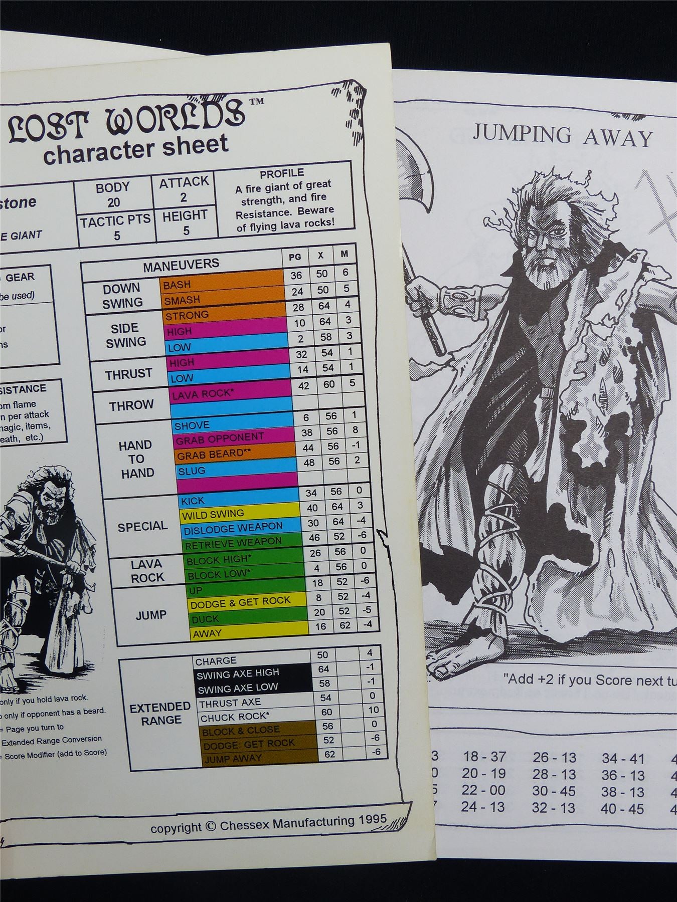 Lost Worlds Fantasy Combat Book Game: Brimestone the Fire Giant Booklet - Nova Rules Booklet #2VV