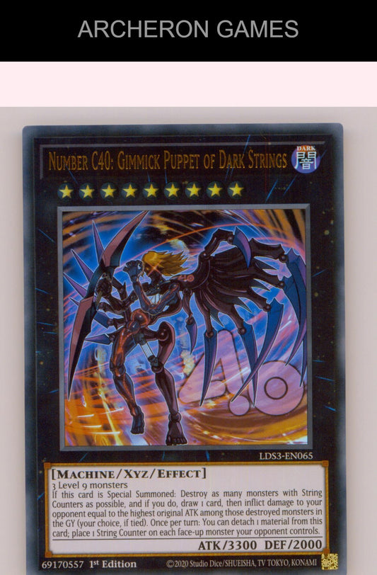 Number C40: Gimmick Puppet of Dark Strings (Red) YUGIOH Card 1st Edition