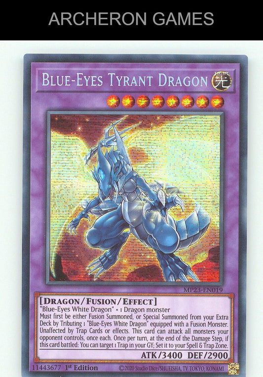 Blue-Eyes Tyrant Dragon SEC YUGIOH Card