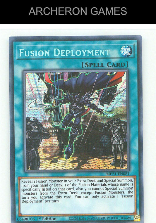 Fusion Deployment Prismatic Secret Rare YUGIOH Card 1st Edition