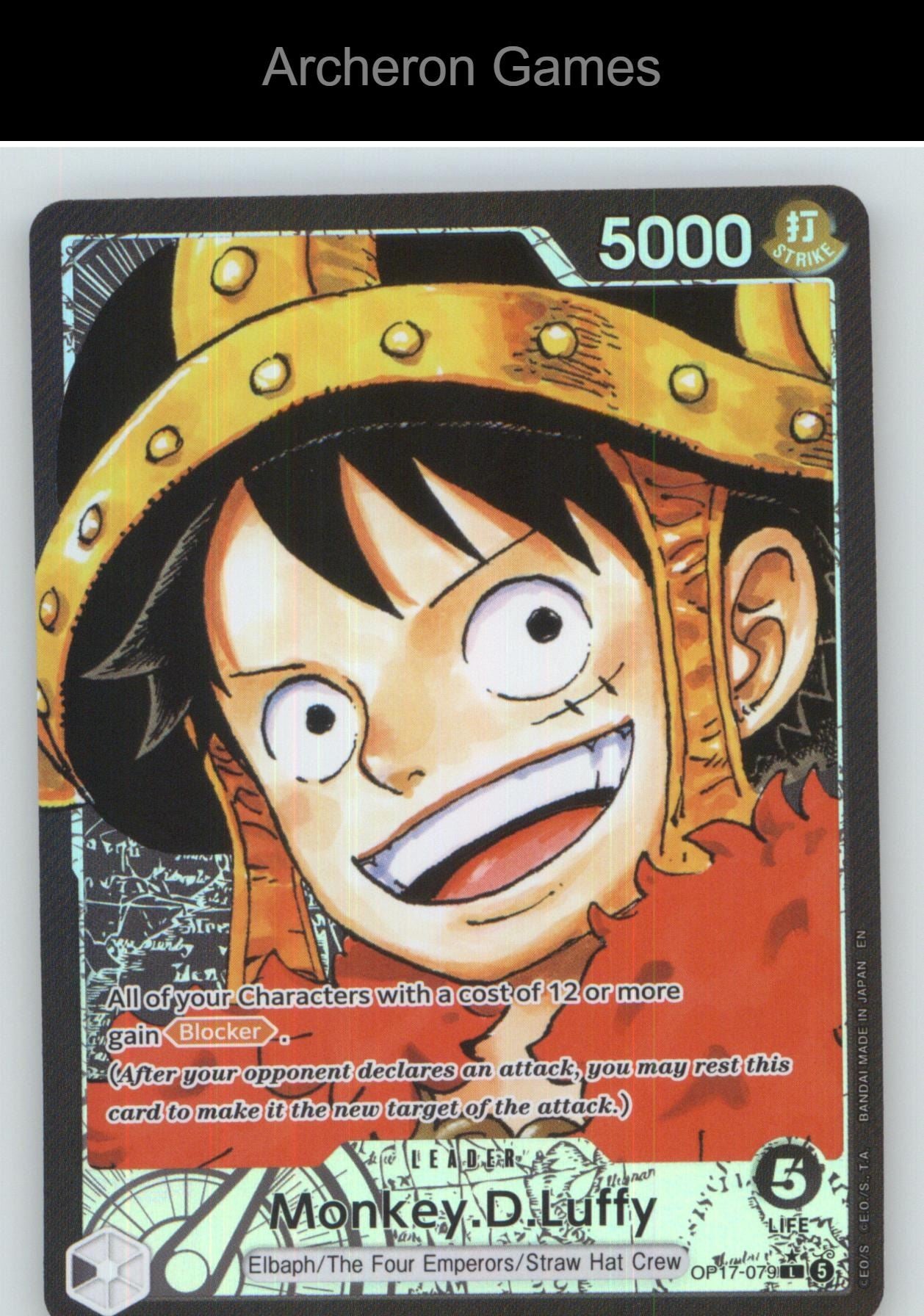Monkey.D.Luffy (079) (Alternate Art) OP17-079 One Piece Card NM/EX+ Foil