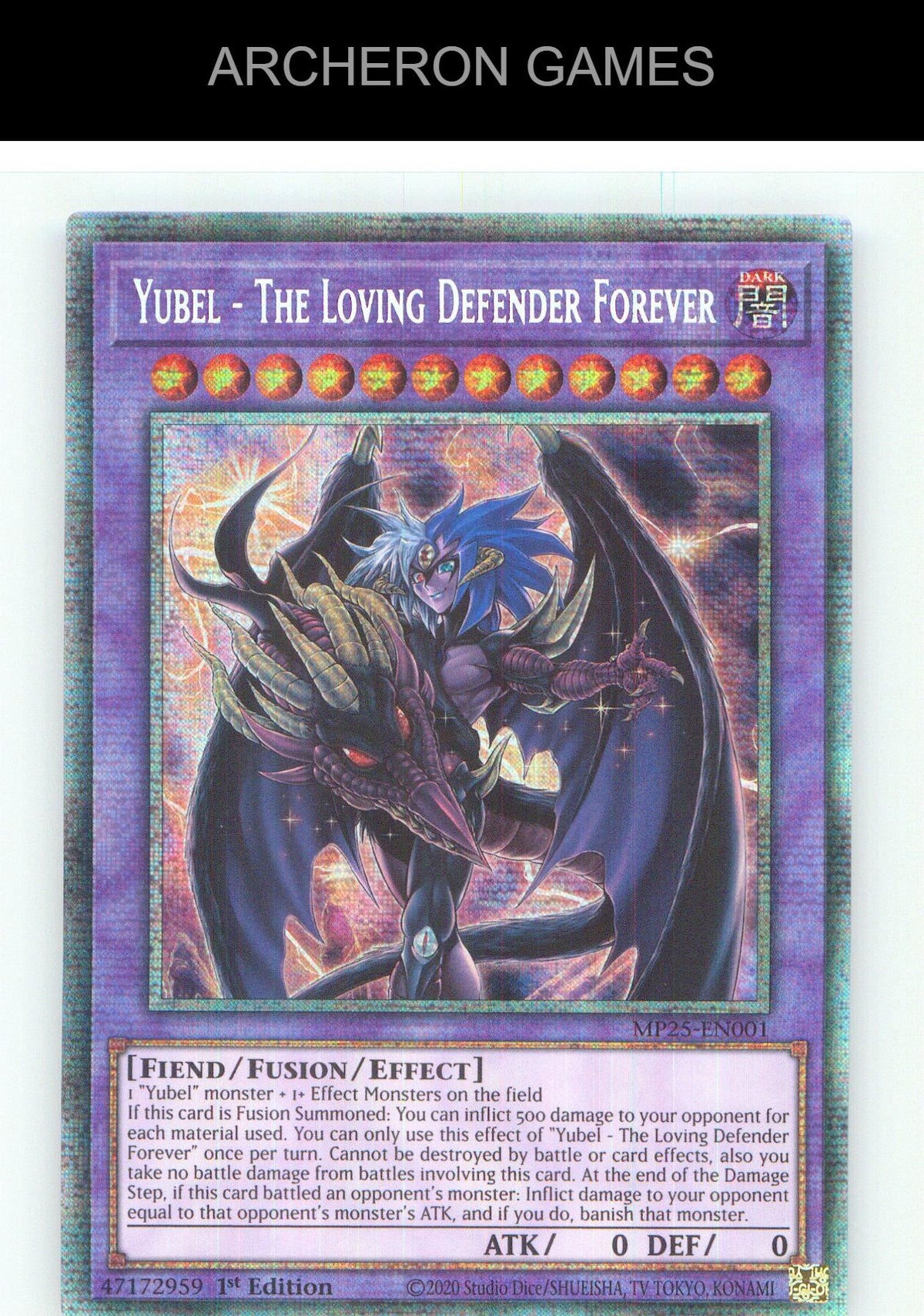 Yubel - The Loving Defender Forever Starlight Rare YUGIOH Card 1st Edition