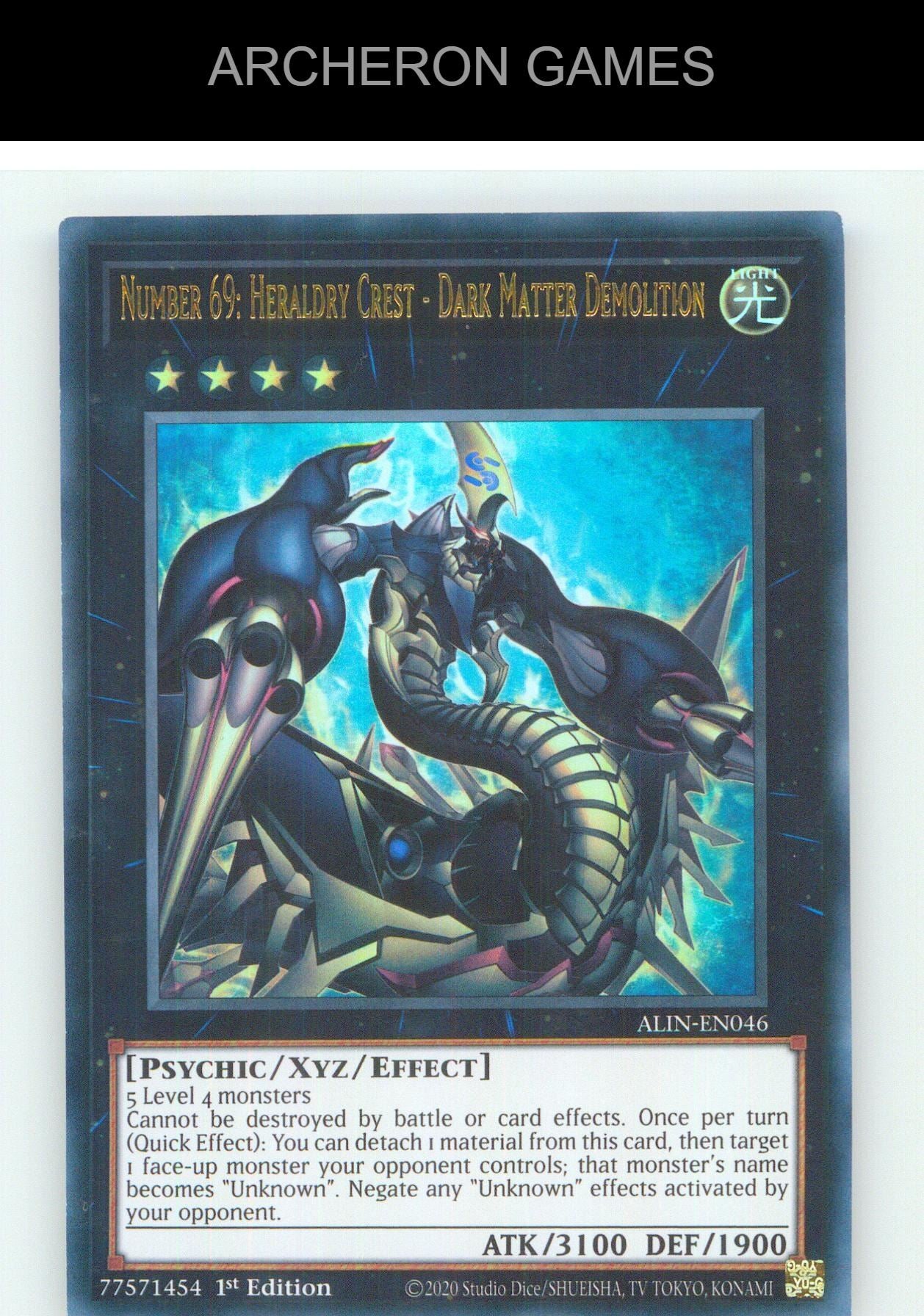 Number 69: Heraldry Crest - Dark Matter Demolition UR YUGIOH Card 1st Edition