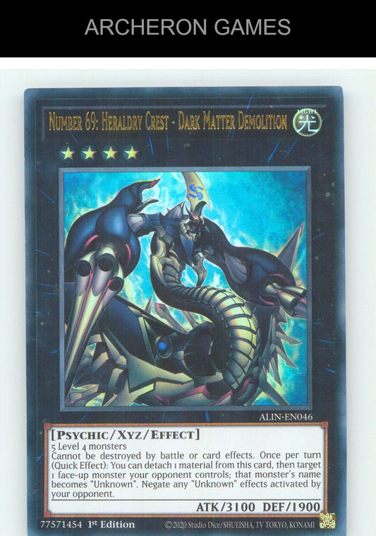 Number 69: Heraldry Crest - Dark Matter Demolition UR YUGIOH Card 1st Edition