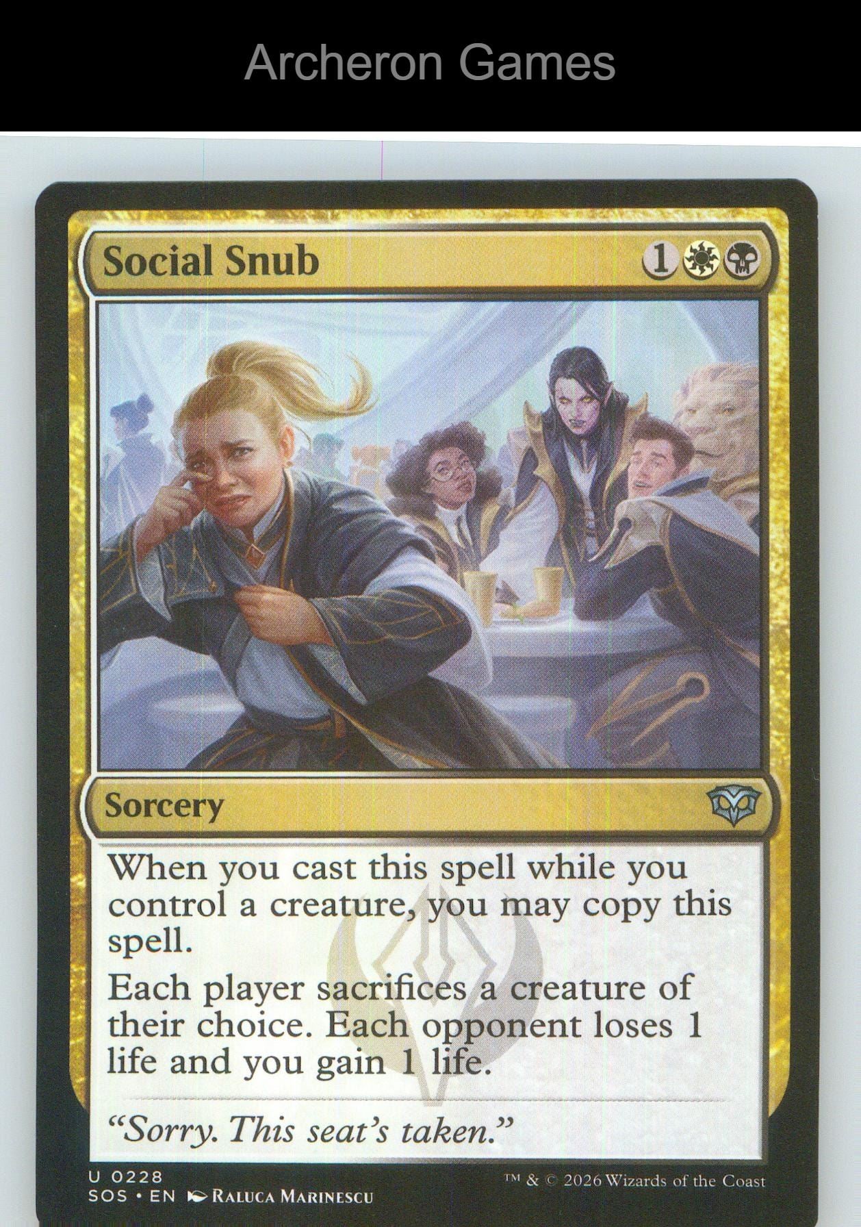 Social Snub SOS 228 UC MTG Card NM/EX+