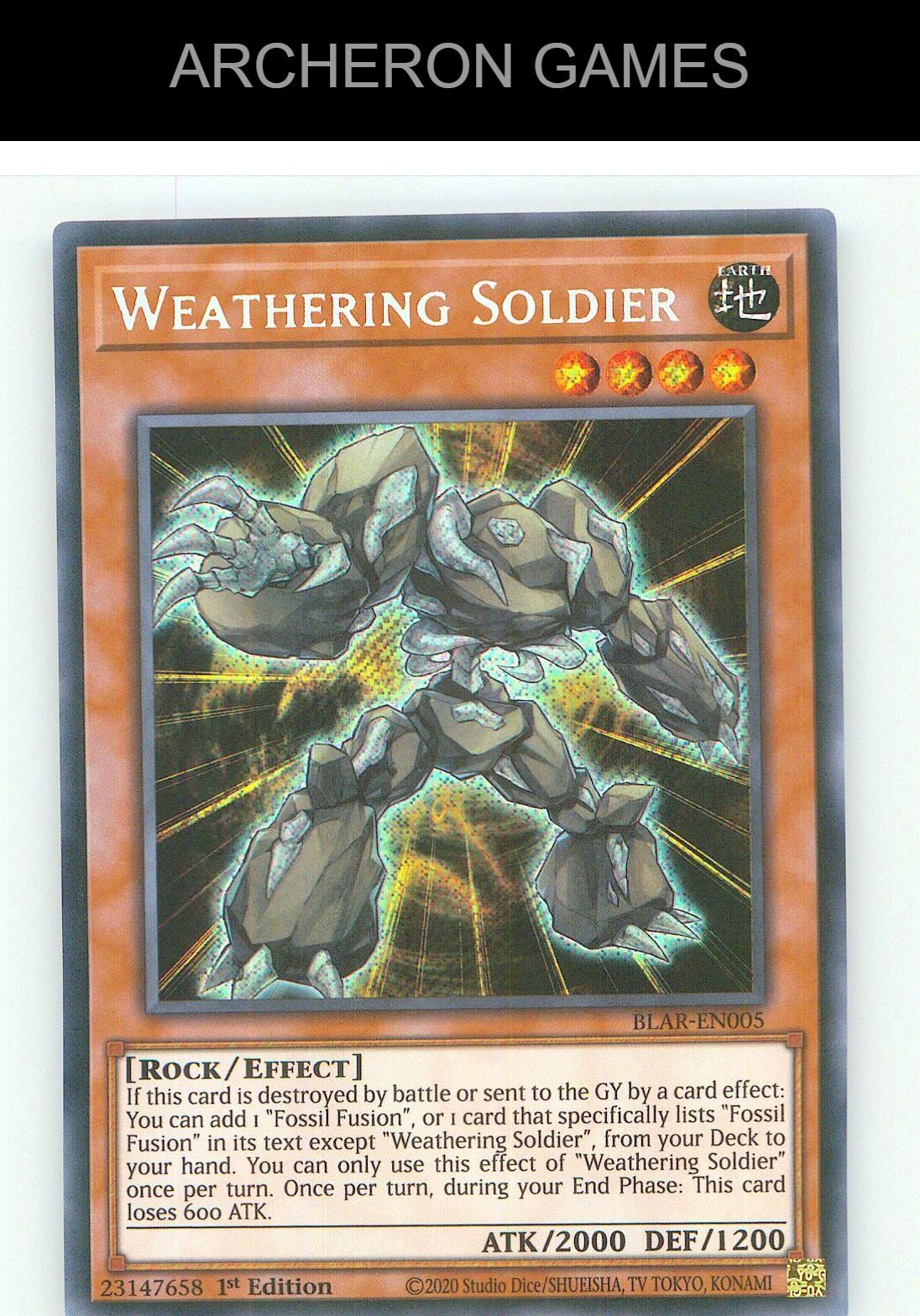 Weathering Soldier SEC YUGIOH Card 1st Edition