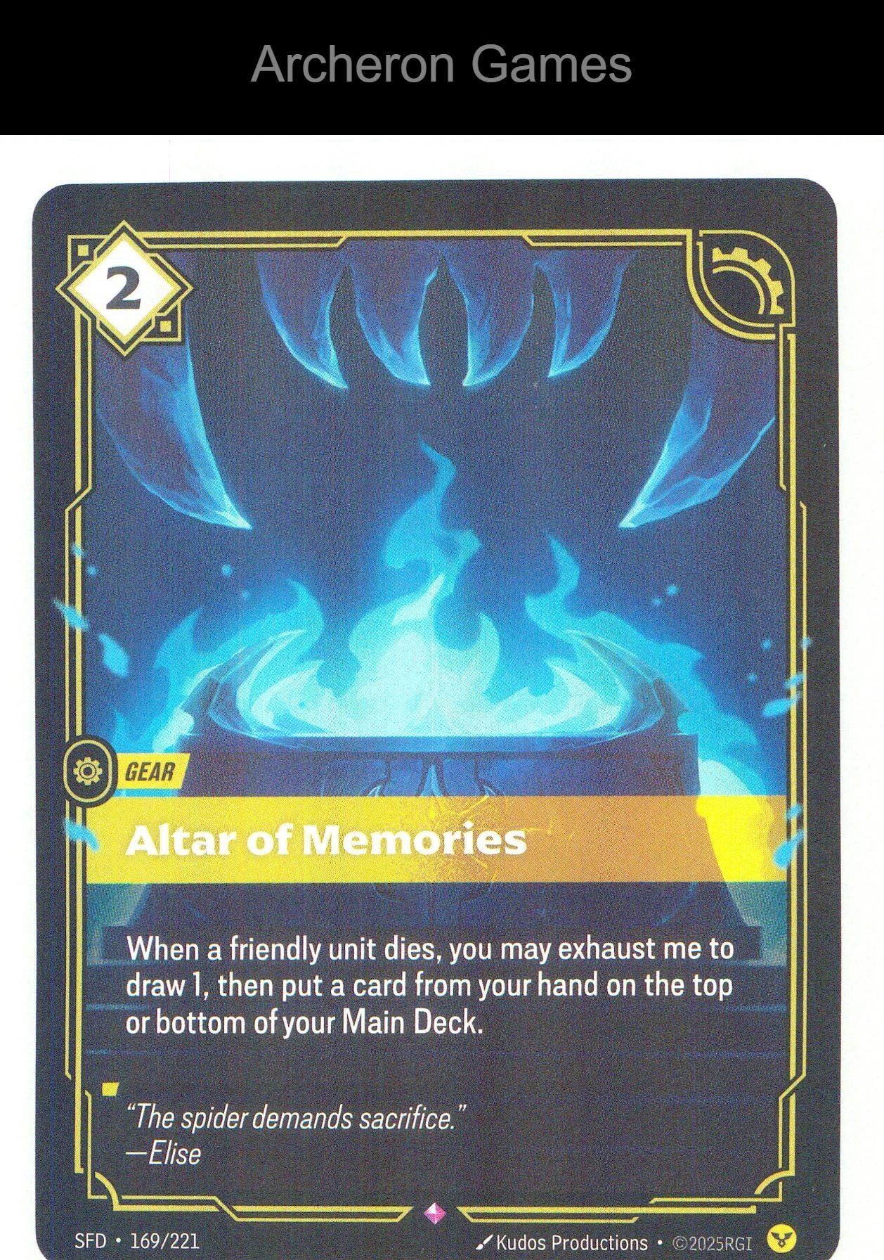 Altar of Memories SFD 169/221 R Spiritforged Riftbound Card Foil