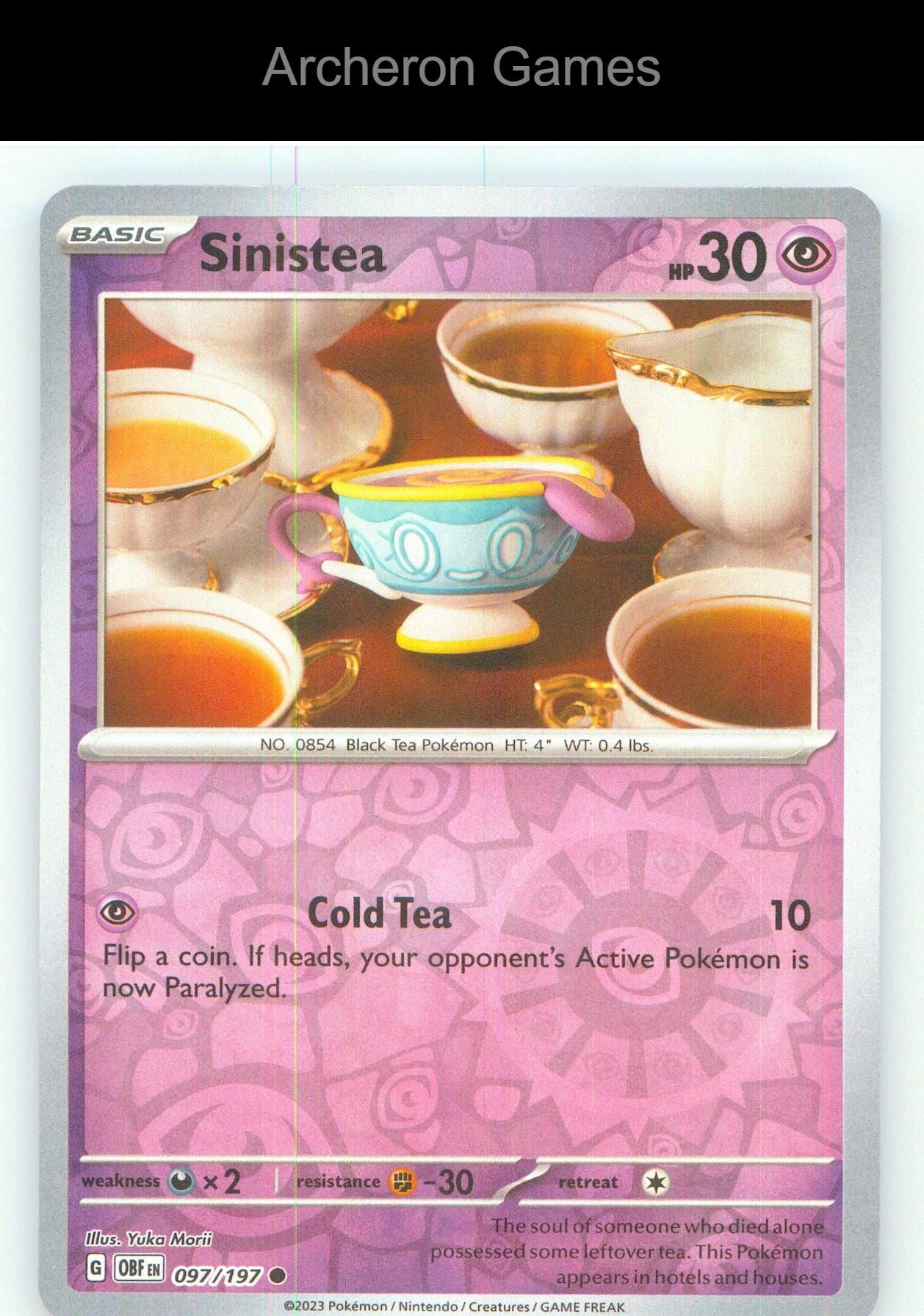 Pokemon Card Sinistea OBF 097/197 C Obsidian Flames Reverse Holo