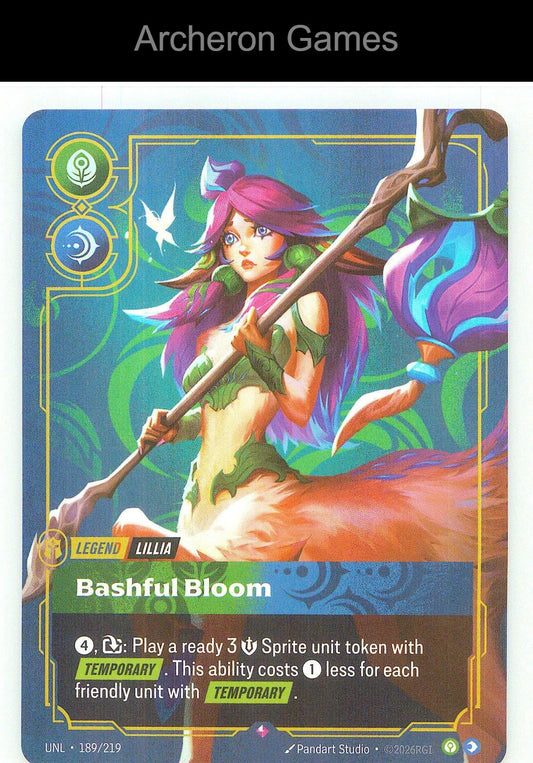 Lillia - Bashful Bloom UNL 189/219 R Unleashed Riftbound Card