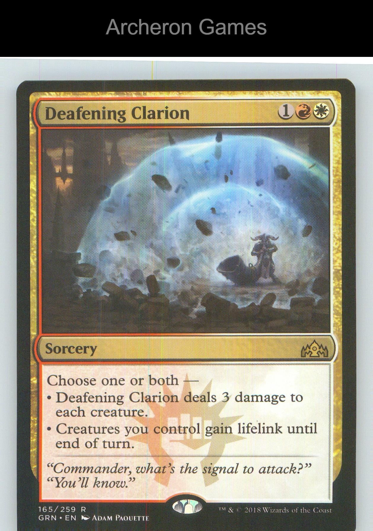Deafening Clarion GRN 165 R MTG Card NM/EX+
