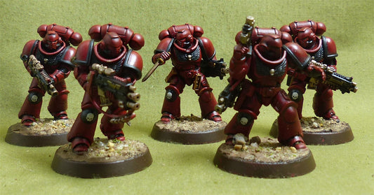 Intercessor Squad set of 5 painted - Blood Angels - Warhammer 40K #5C