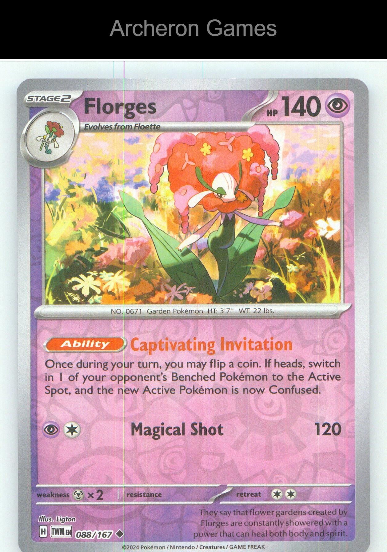 Pokemon Card Florges TWM 088/167 UC Twilight Masquerade Reverse Holo