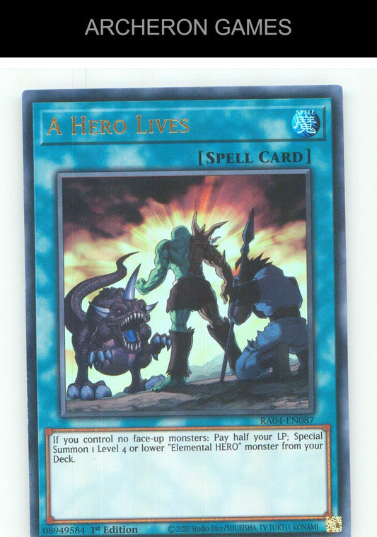 A Hero Lives (UR) UR YUGIOH Card 1st Edition
