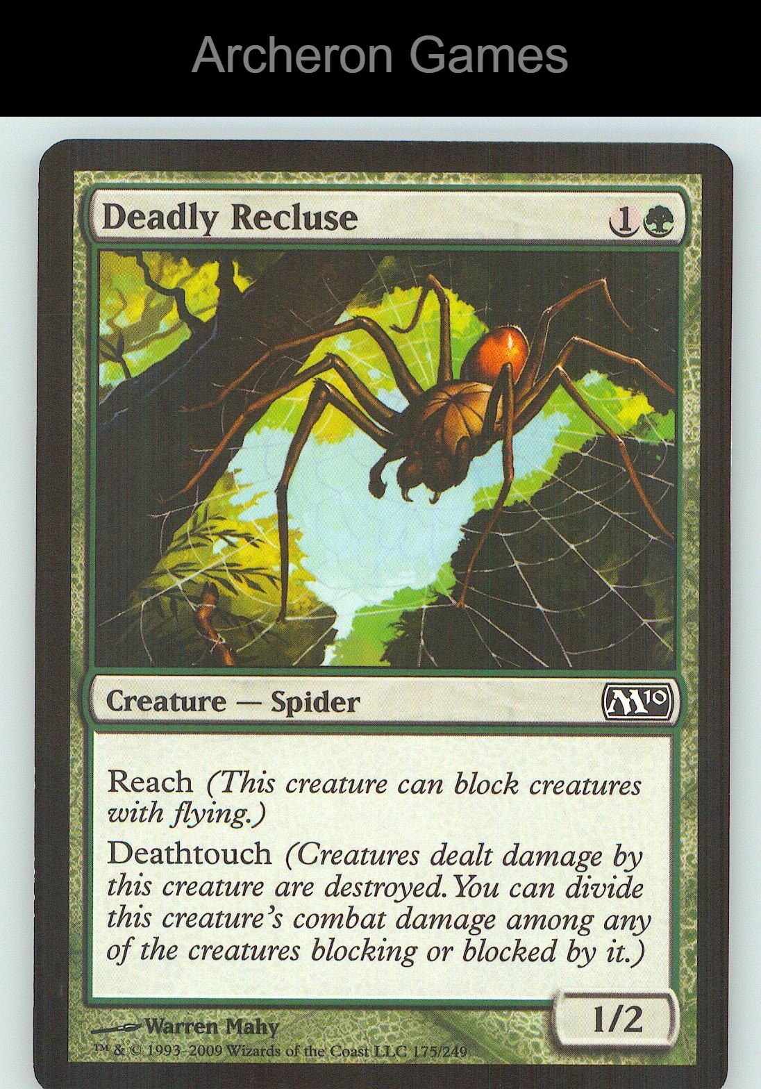 Deadly Recluse M10 175 C MTG Card NM/EX+
