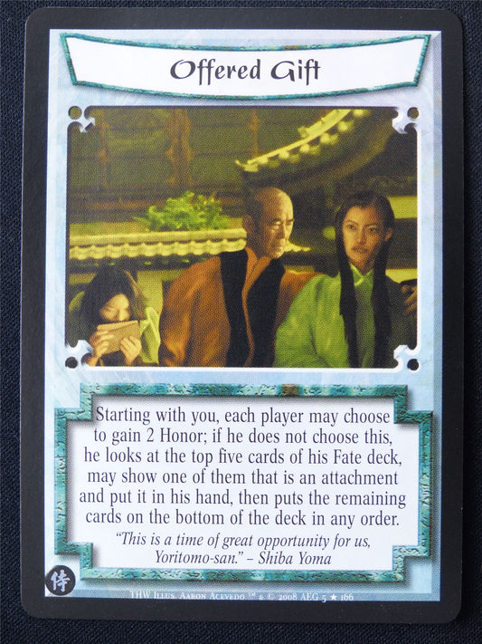 Offered Gift - THW - Legend of the Five Rings L5R Card #13H