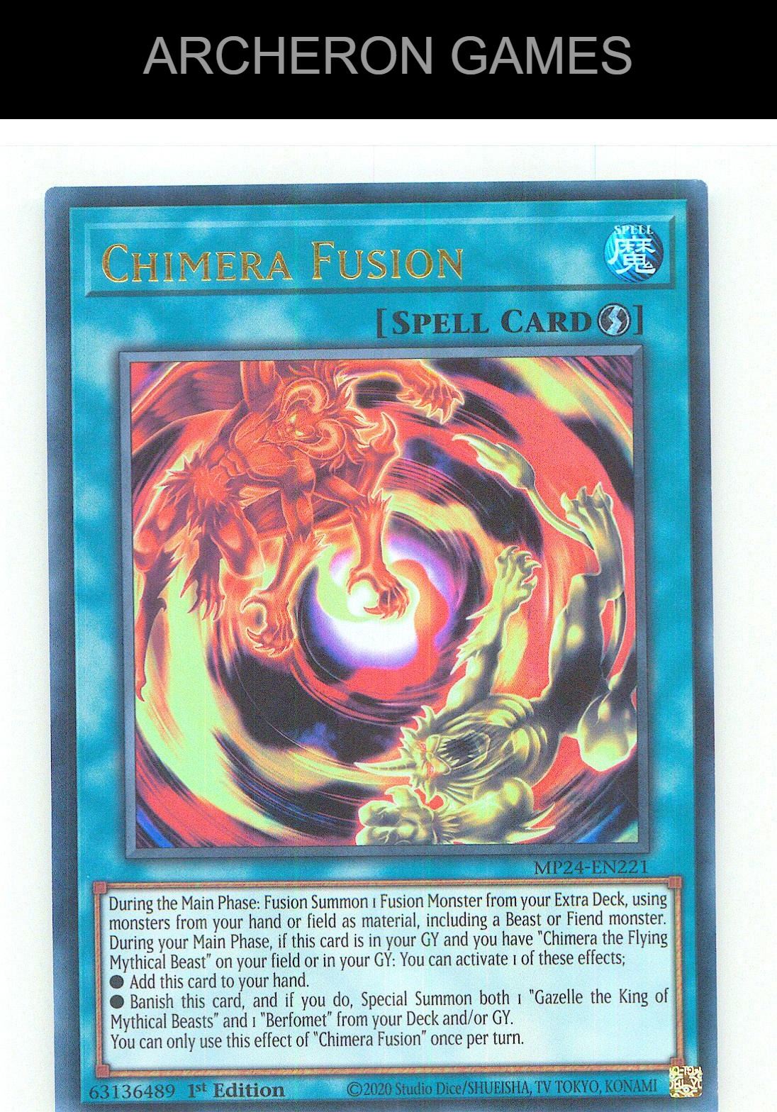 Chimera Fusion Ultra Rare YUGIOH Card 1st Edition