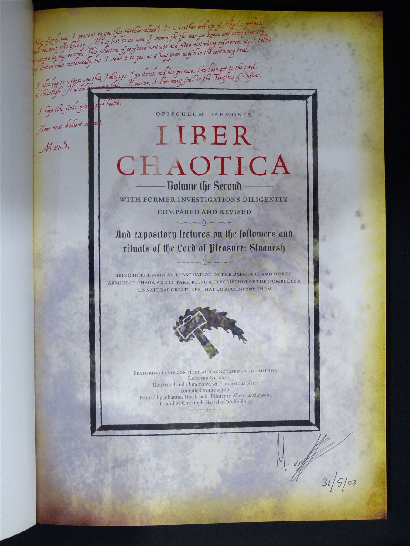 Liber Chaotica volume two: Slaanesh signed - Warhammer Black Library #1HX
