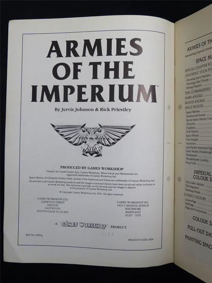 Epic Armies of The Imperium Booklet - Warhammer Epic #1IF