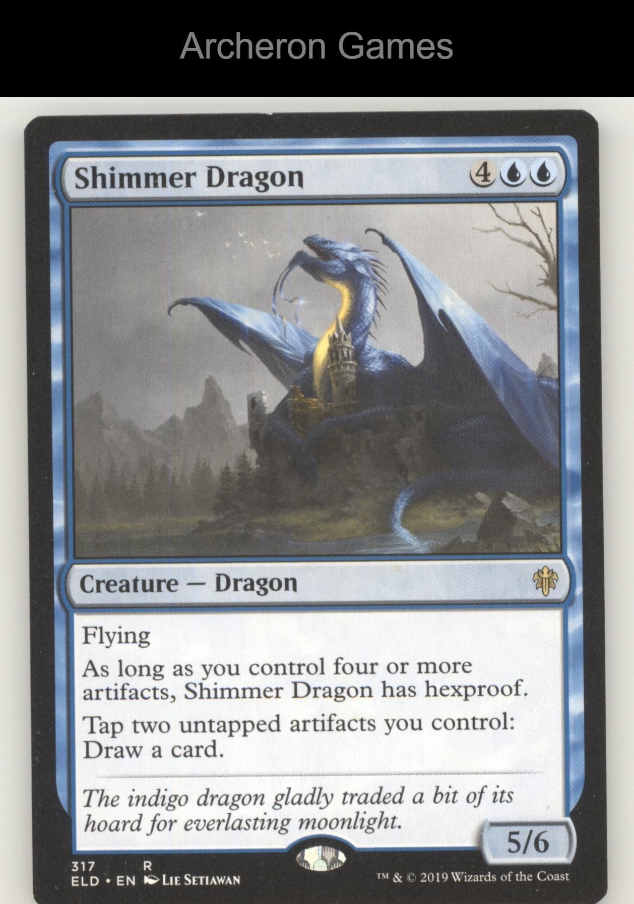 Shimmer Dragon 317 R MTG Card Throne of Eldraine