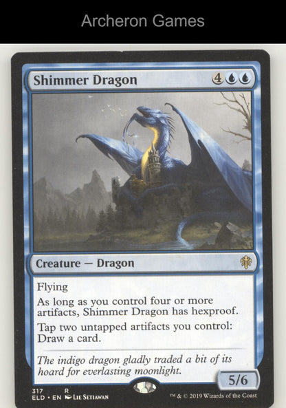 Shimmer Dragon 317 R MTG Card Throne of Eldraine