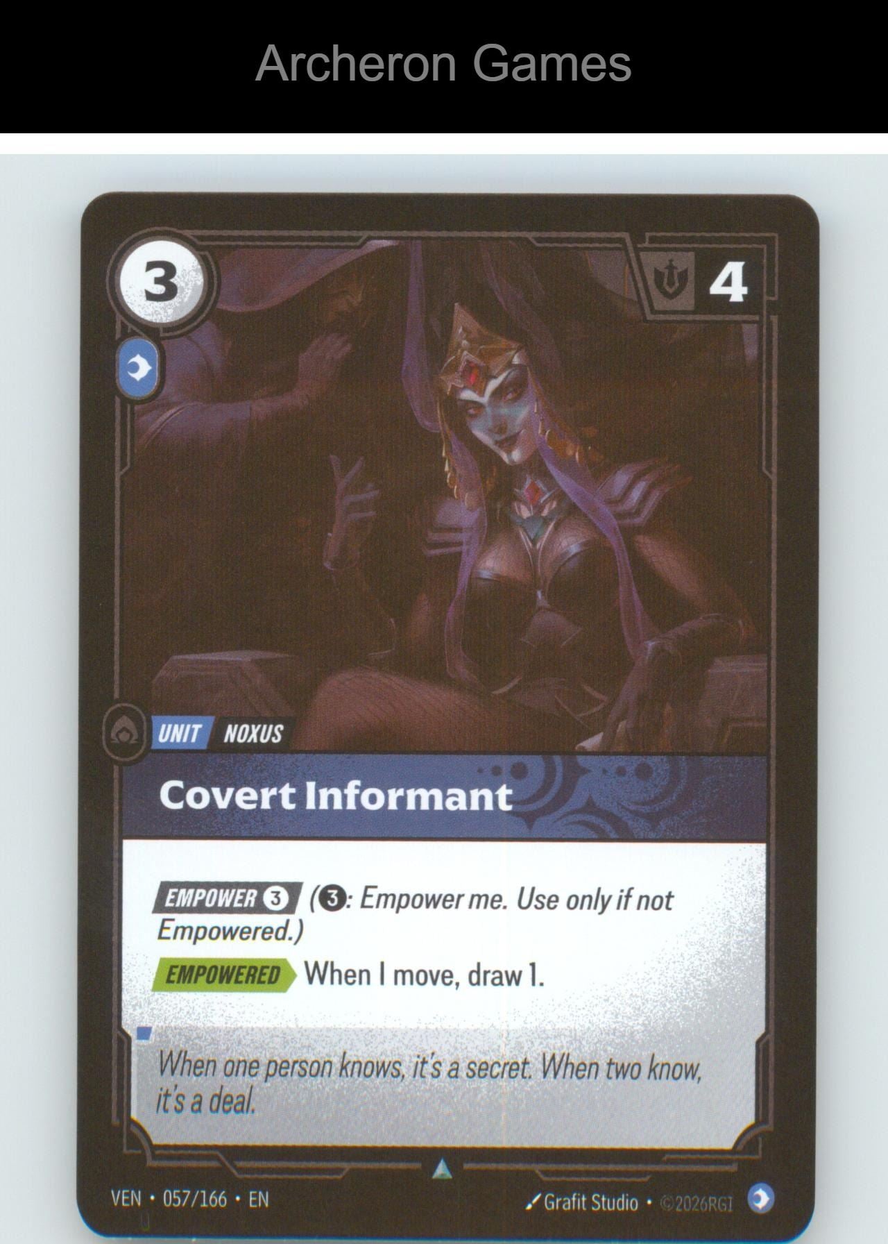 Covert Informant VEN 057/166 UC Vendetta Riftbound Card Foil