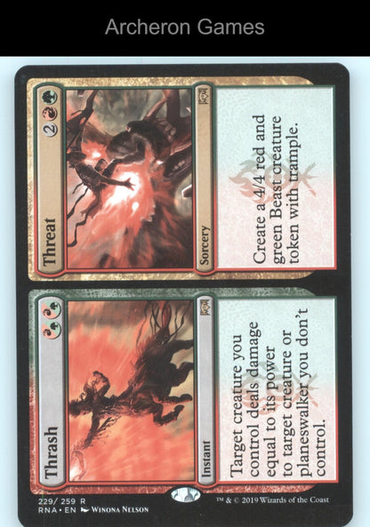 Thrash // Threat 229 R MTG Card Ravnica Allegiance