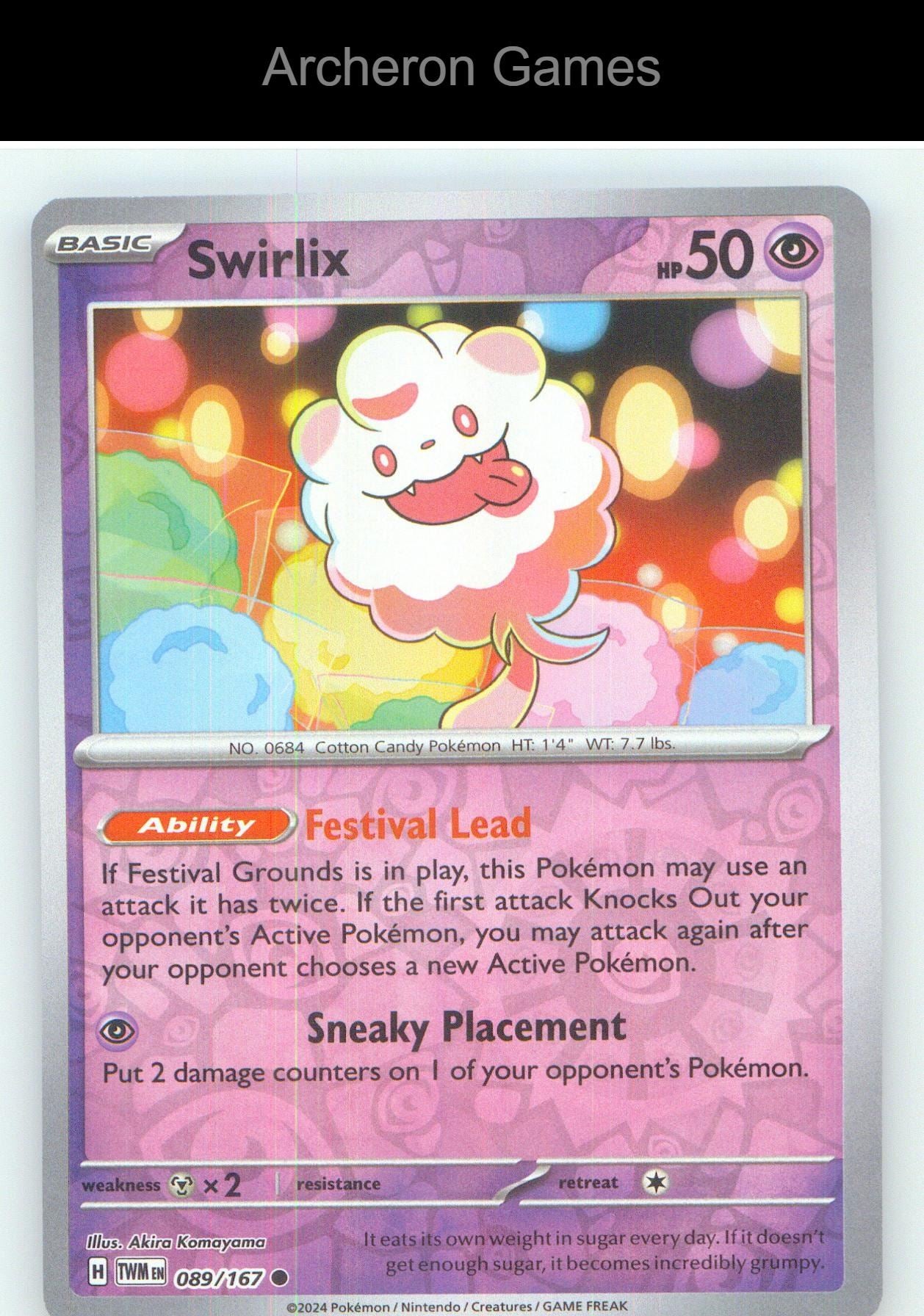 Pokemon Card Swirlix TWM 089/167 C Twilight Masquerade Reverse Holo