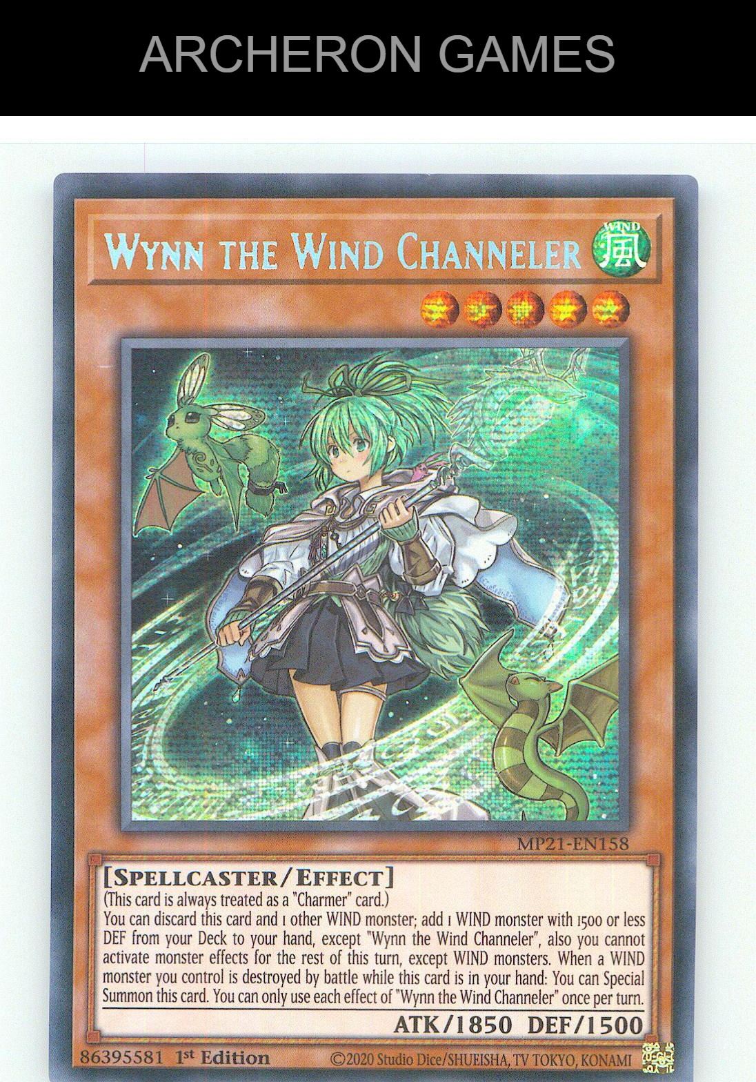 Wynn the Wind Channeler Prismatic Secret Rare YUGIOH Card 1st Edition