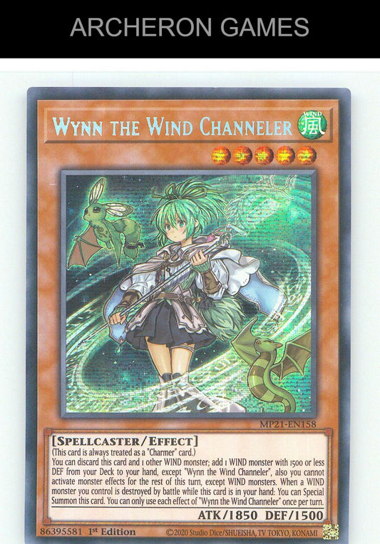 Wynn the Wind Channeler Prismatic Secret Rare YUGIOH Card 1st Edition