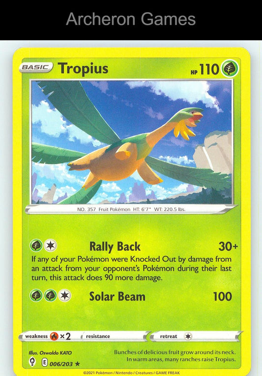 Pokemon Card Tropius EVS 006/203 R Evolving Skies