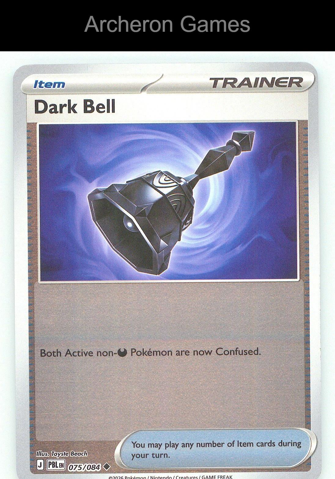 Pokemon Card Dark Bell ME05 075/084 UC Pitch Black Reverse Holo