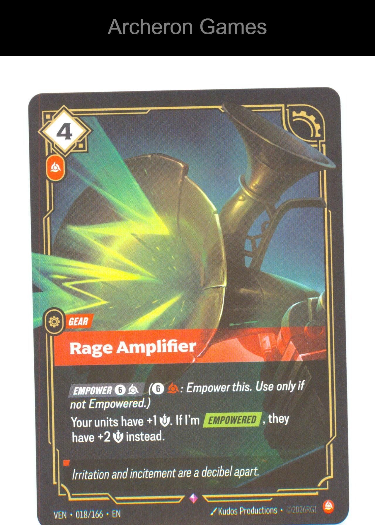 Rage Amplifier VEN 018/166 R Vendetta Riftbound Card Foil