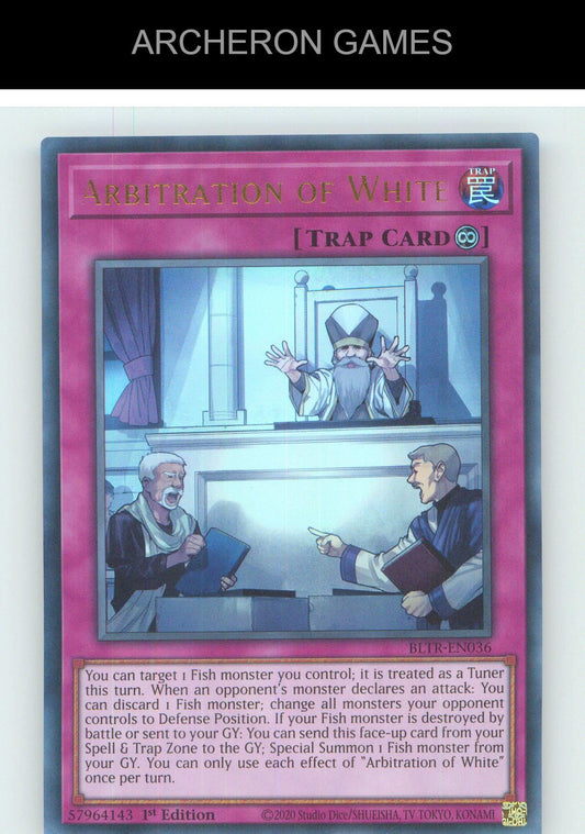 Arbitration of White UR YUGIOH Card 1st Edition