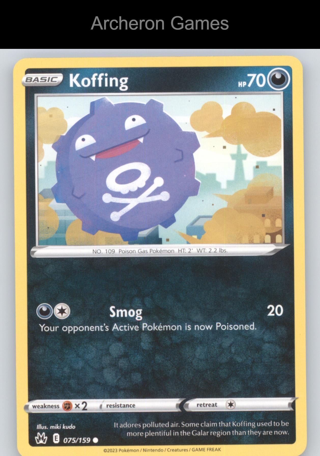 Pokemon Card Koffing CRZ 075/159 C Crown Zenith