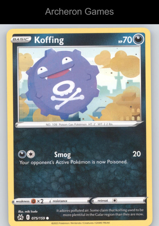Pokemon Card Koffing CRZ 075/159 C Crown Zenith