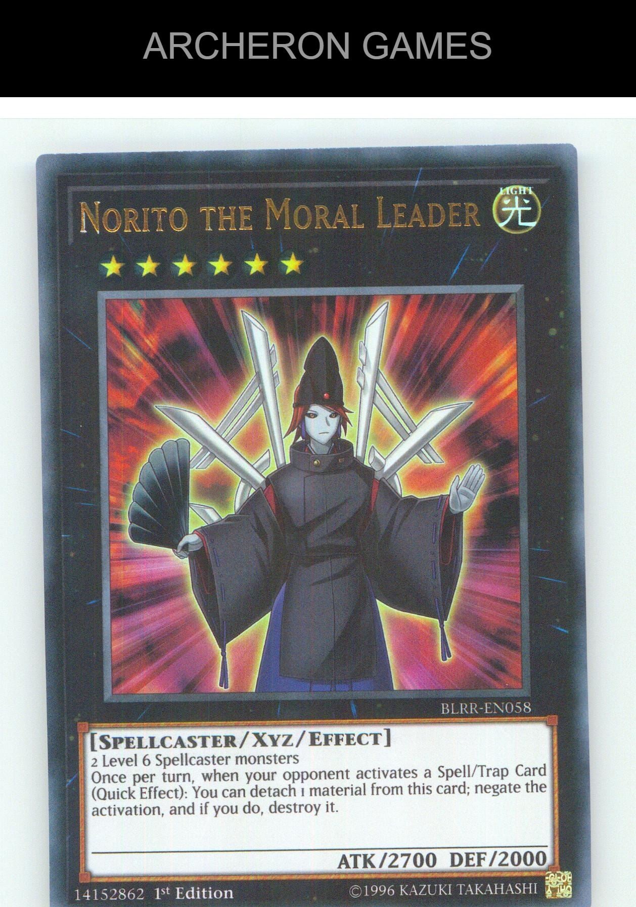 Norito the Moral Leader UR YUGIOH Card 1st Edition