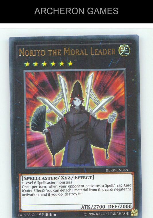 Norito the Moral Leader UR YUGIOH Card 1st Edition