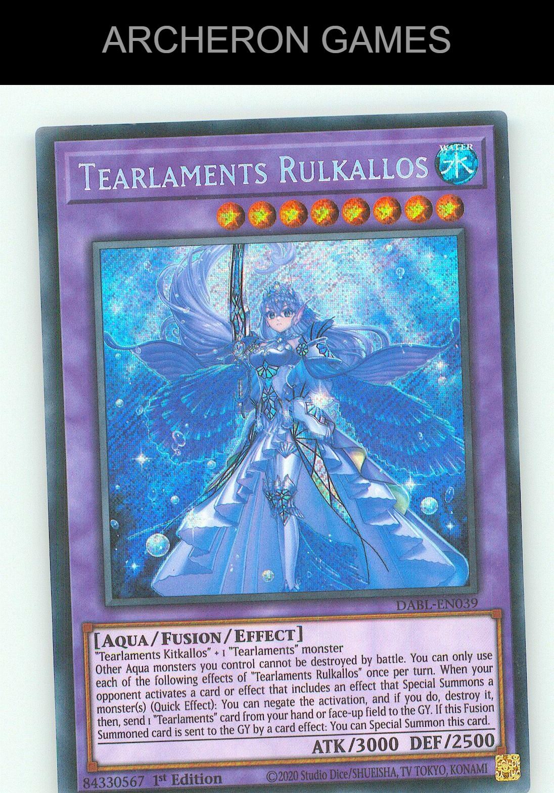 Tearlaments Rulkallos SEC YUGIOH Card 1st Edition