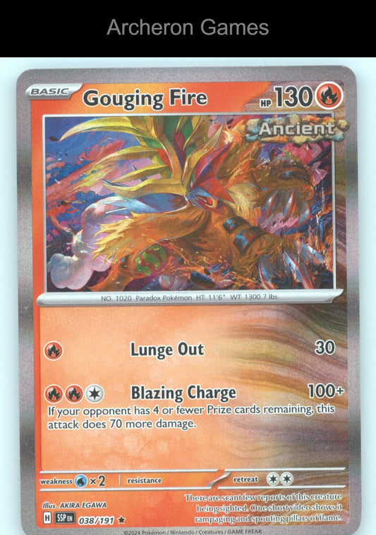 Pokemon Card Gouging Fire SSP 038/191 R Surging Sparks Holo