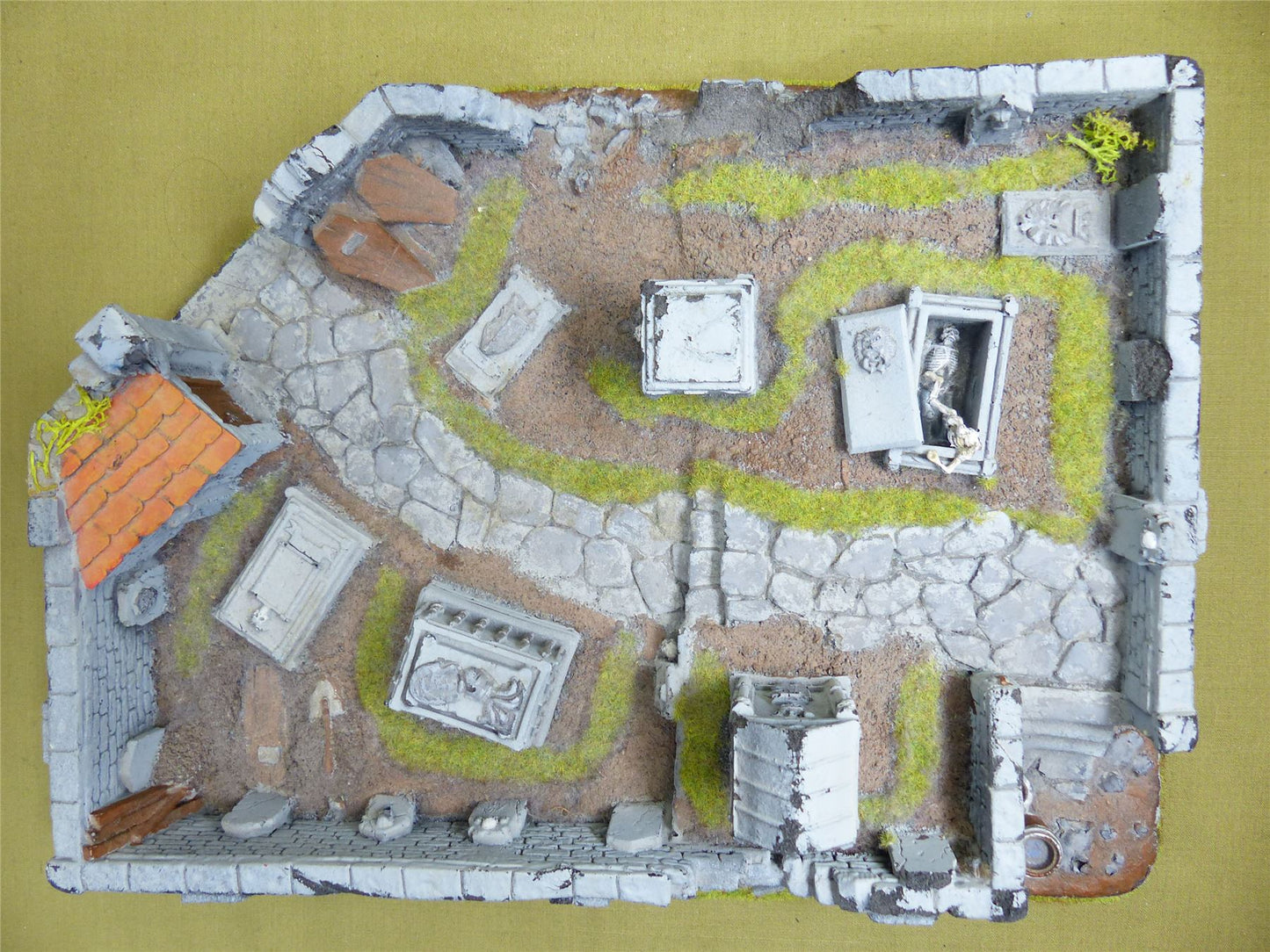 11" by 9" Foam Board Graveyard Scenery painted 28mm #1UU