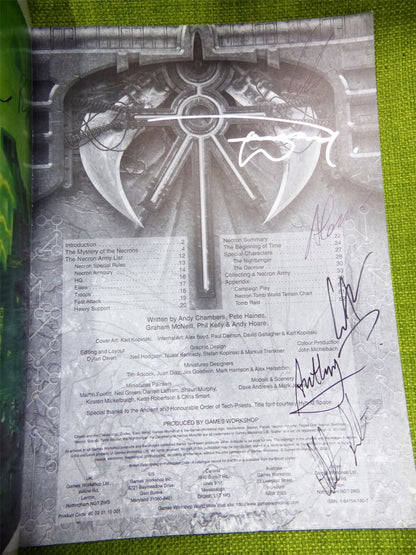 Signed 3rd Edition Necron Codex - Graham McNeill signature plus more Softback Book - Warhammer AoS 40k #9I