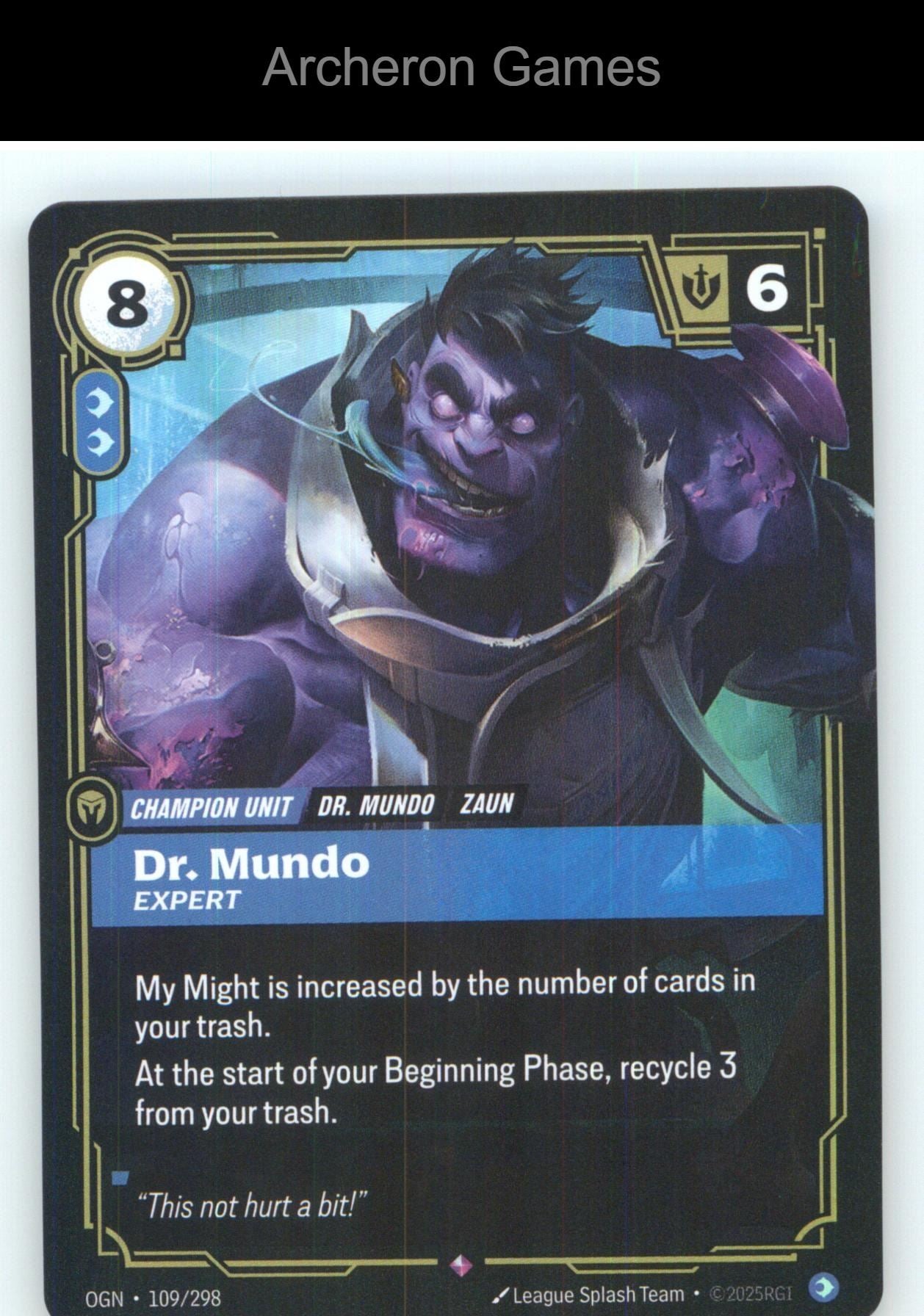 Dr. Mundo - Expert OGN 109/298 R Origins Riftbound Card Foil