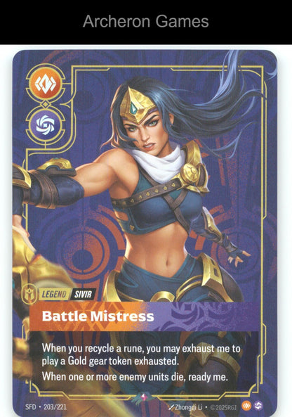 Sivir - Battle Mistress SFD 203/221 R  Card Spiritforged