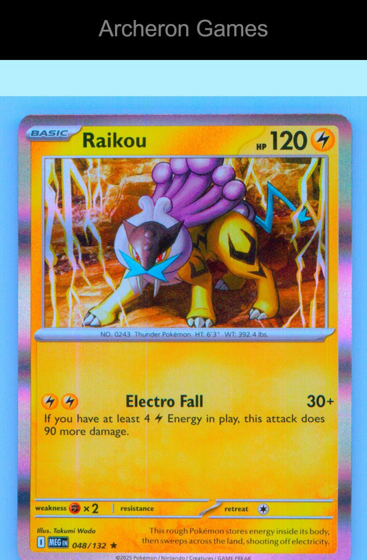 Pokemon Card Raikou MEG 048/132 R Mega Evolution Holo