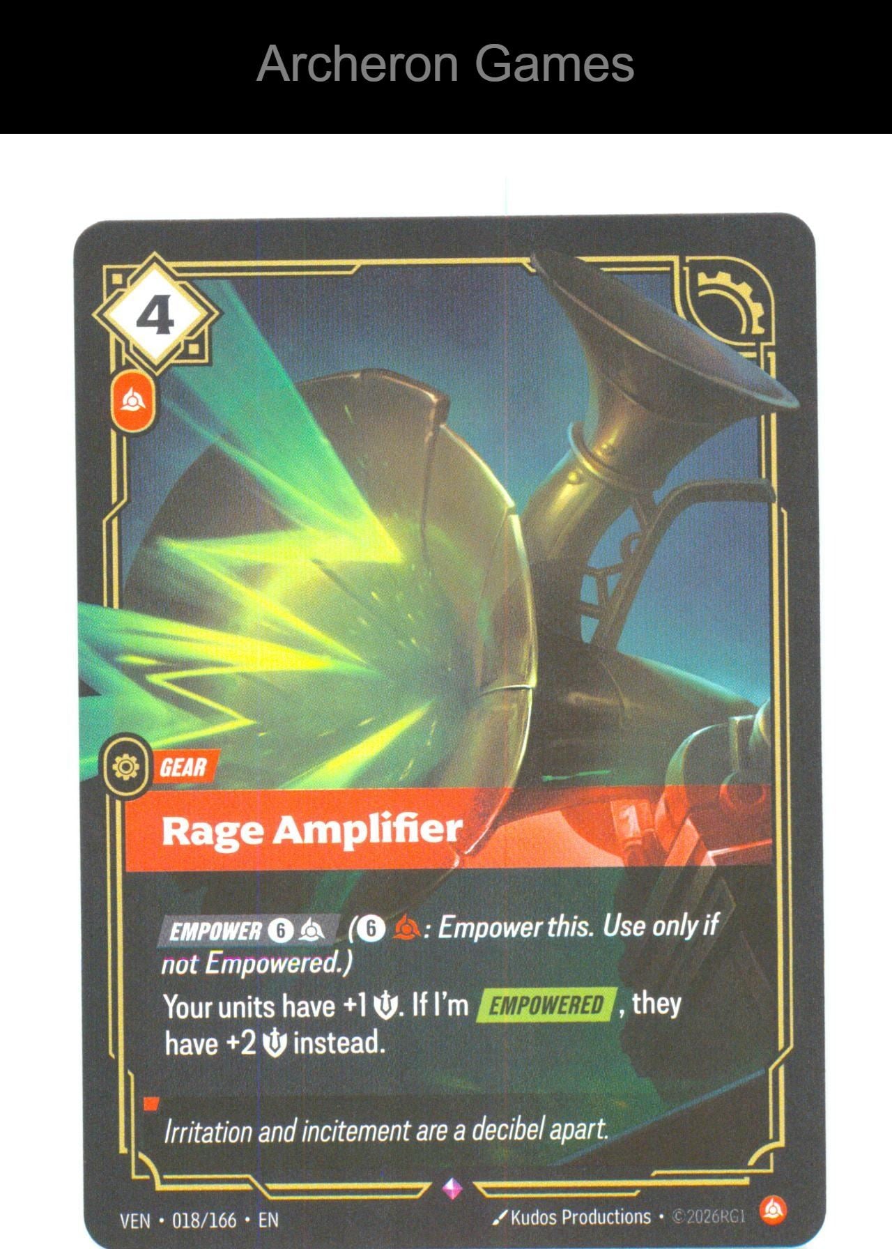 Rage Amplifier VEN 018/166 R Vendetta Riftbound Card Foil