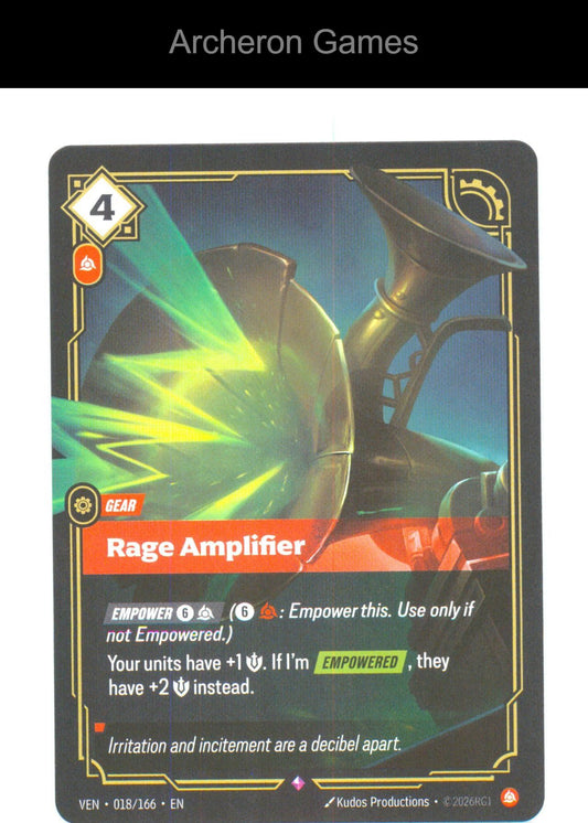 Rage Amplifier VEN 018/166 R Vendetta Riftbound Card Foil