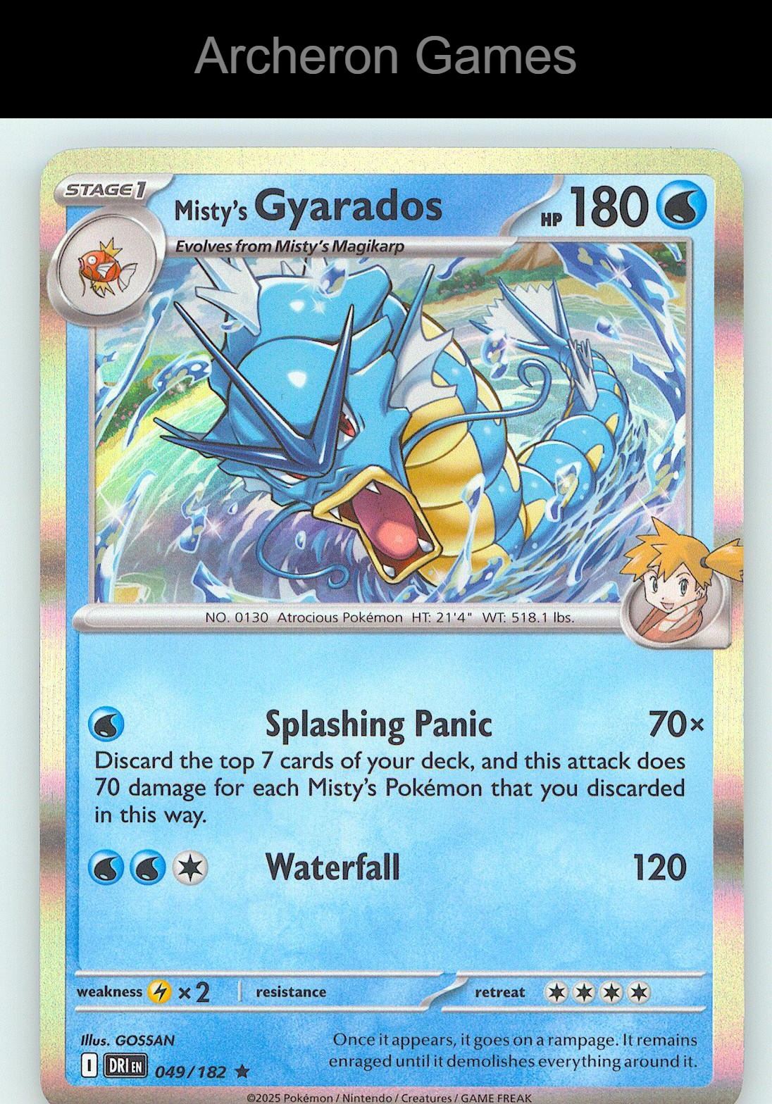 Pokemon Card Misty's Gyarados DRI 049/182 R Destined Rivals Holo