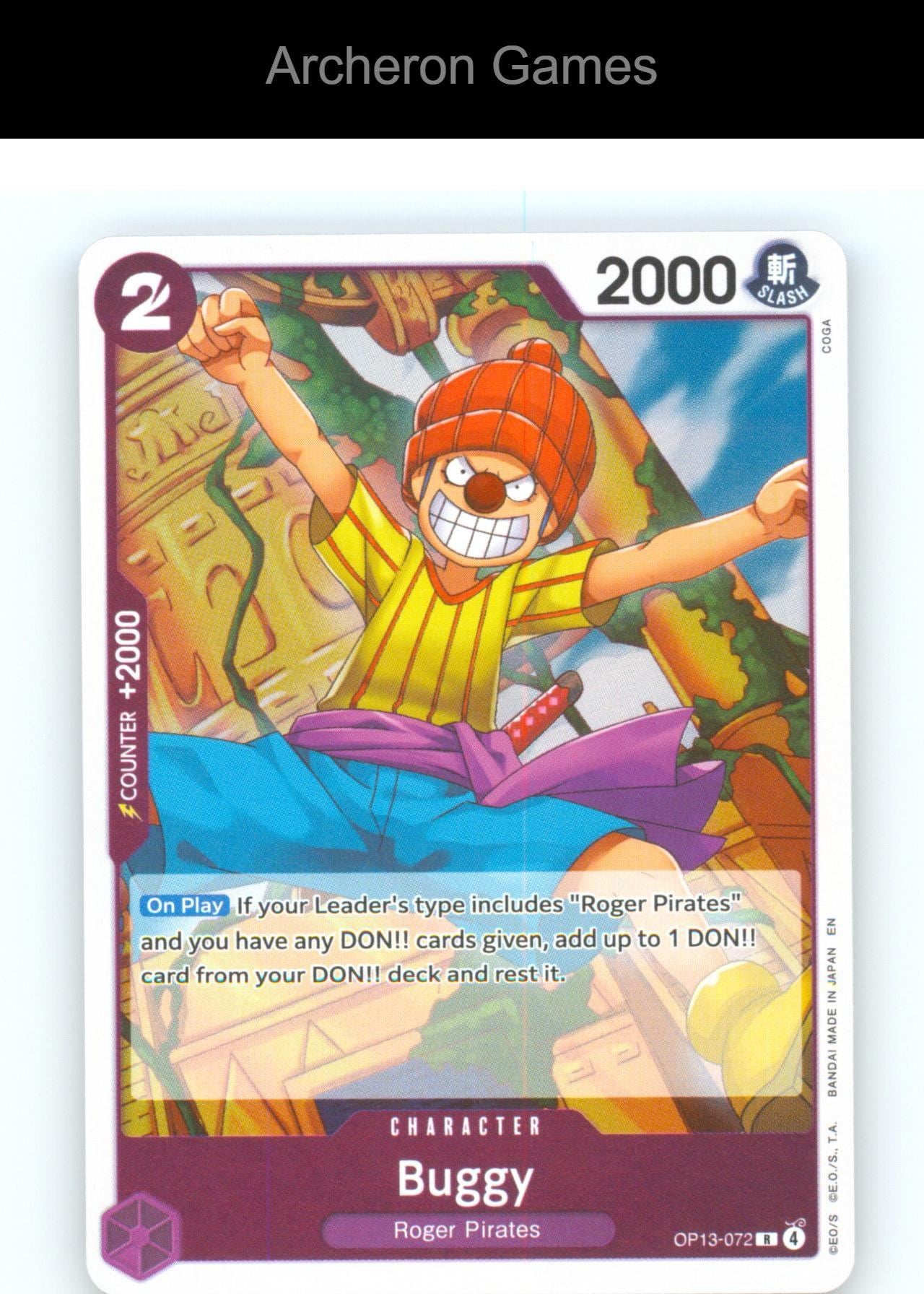 Buggy OP13-072 R One Piece Card NM/EX+ Foil