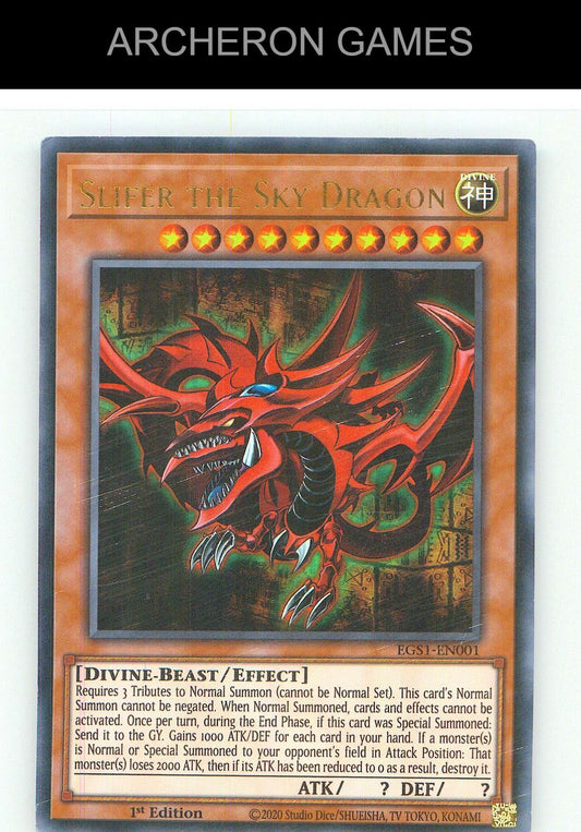 Slifer the Sky Dragon Ultra Rare YUGIOH Card 1st Edition